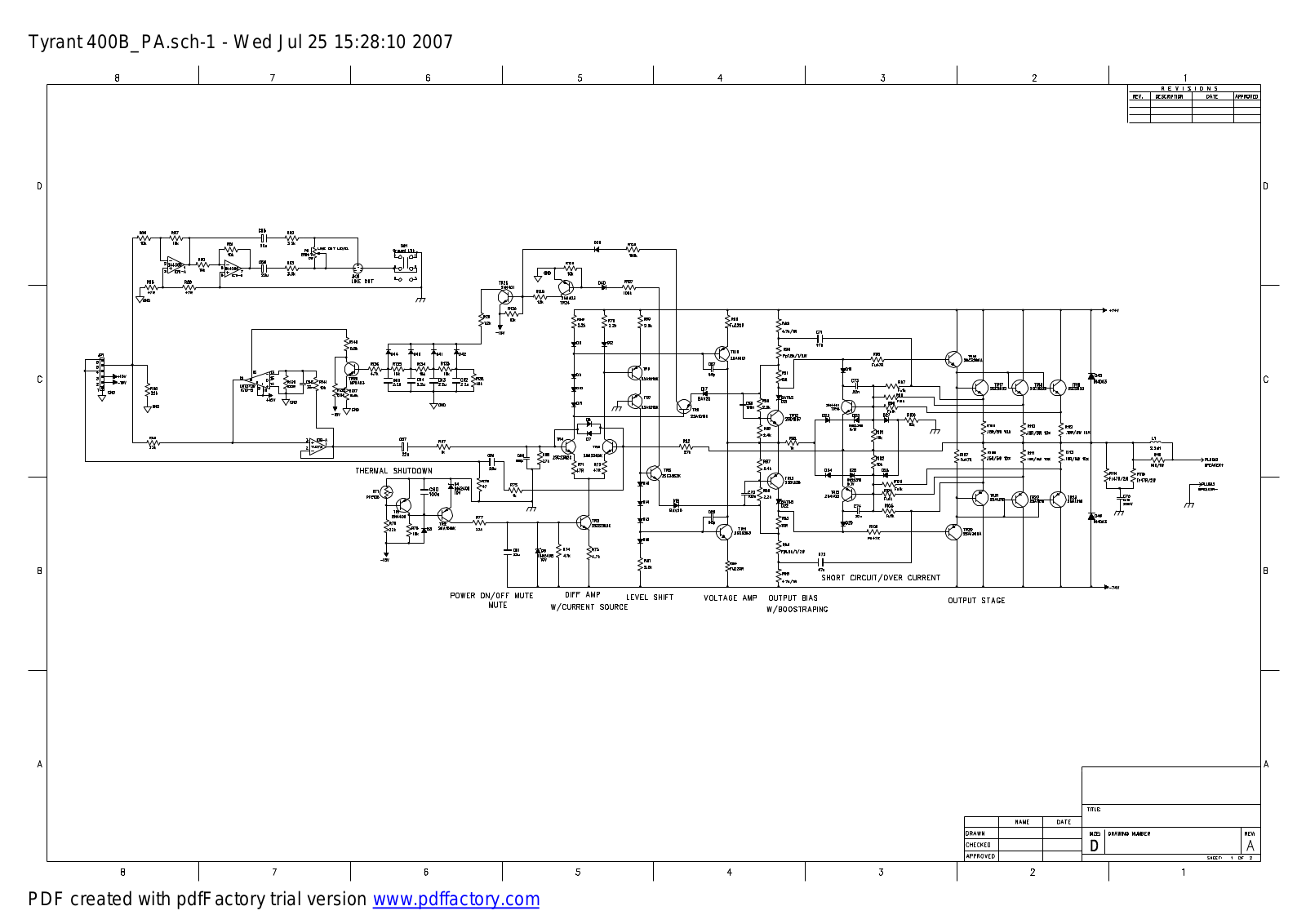 Fender BASS 400W AMP Schematic