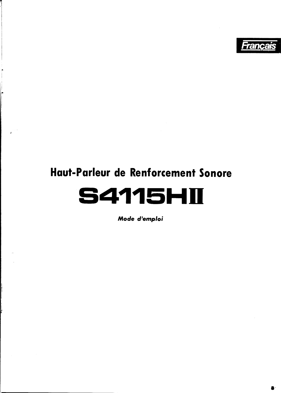 Yamaha S4115HII Owner's Manual