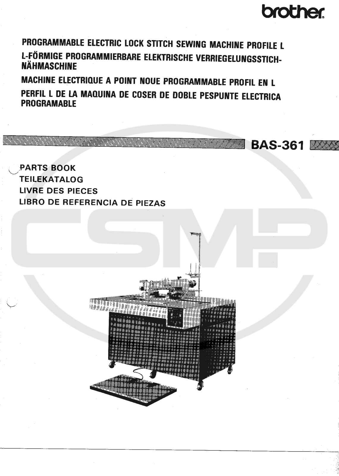 Brother BAS 361 Parts Book