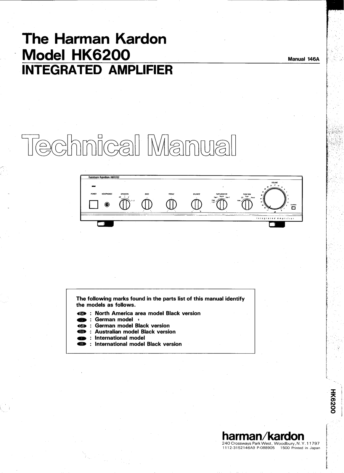 Harman Kardon HK-6200 Service manual