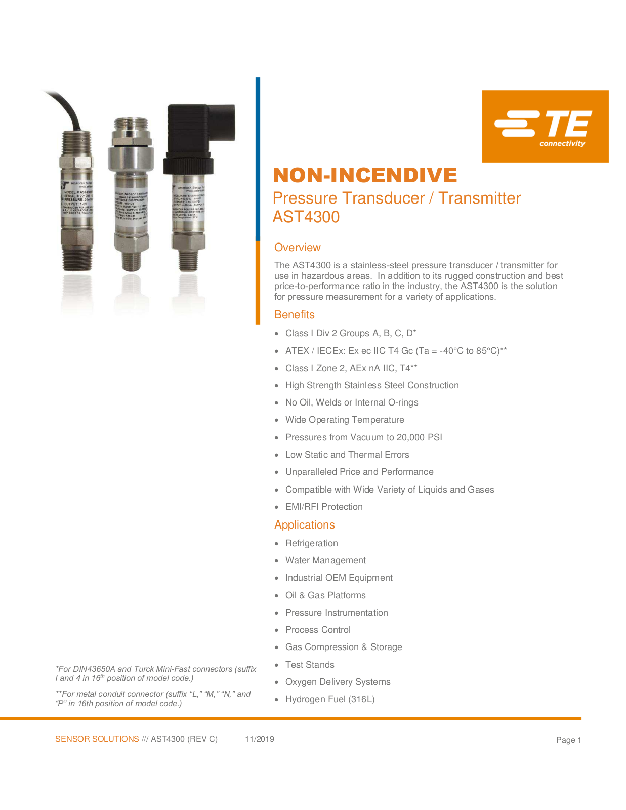 American Sensor Tech AST4300 Specifications - ManualMachine.com