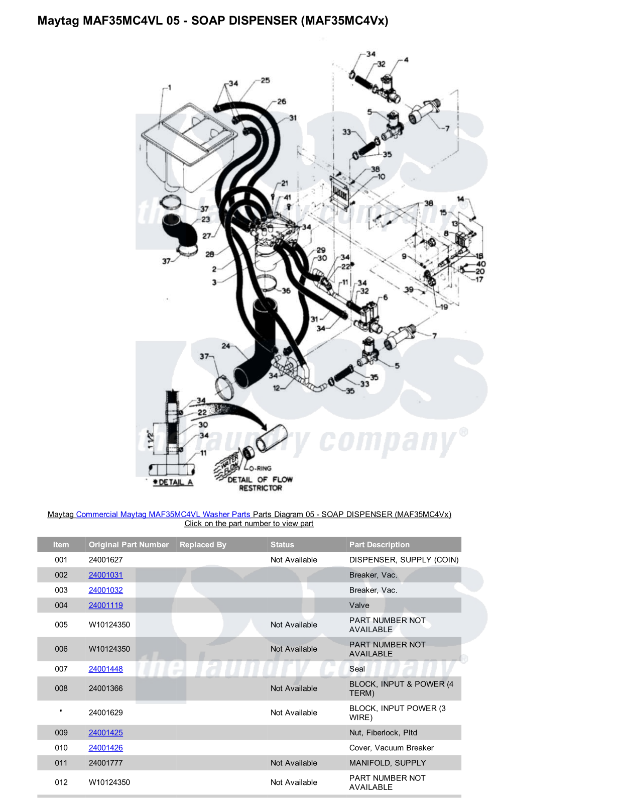 Maytag MAF35MC4VL Parts Diagram