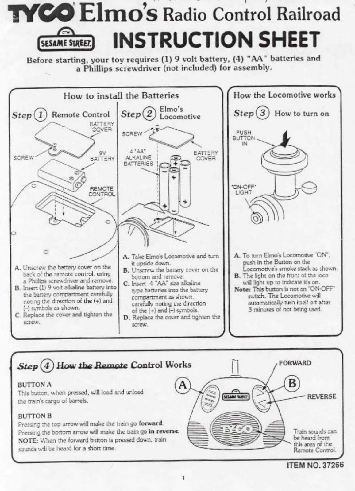 Fisher-Price 37266 Instruction Sheet