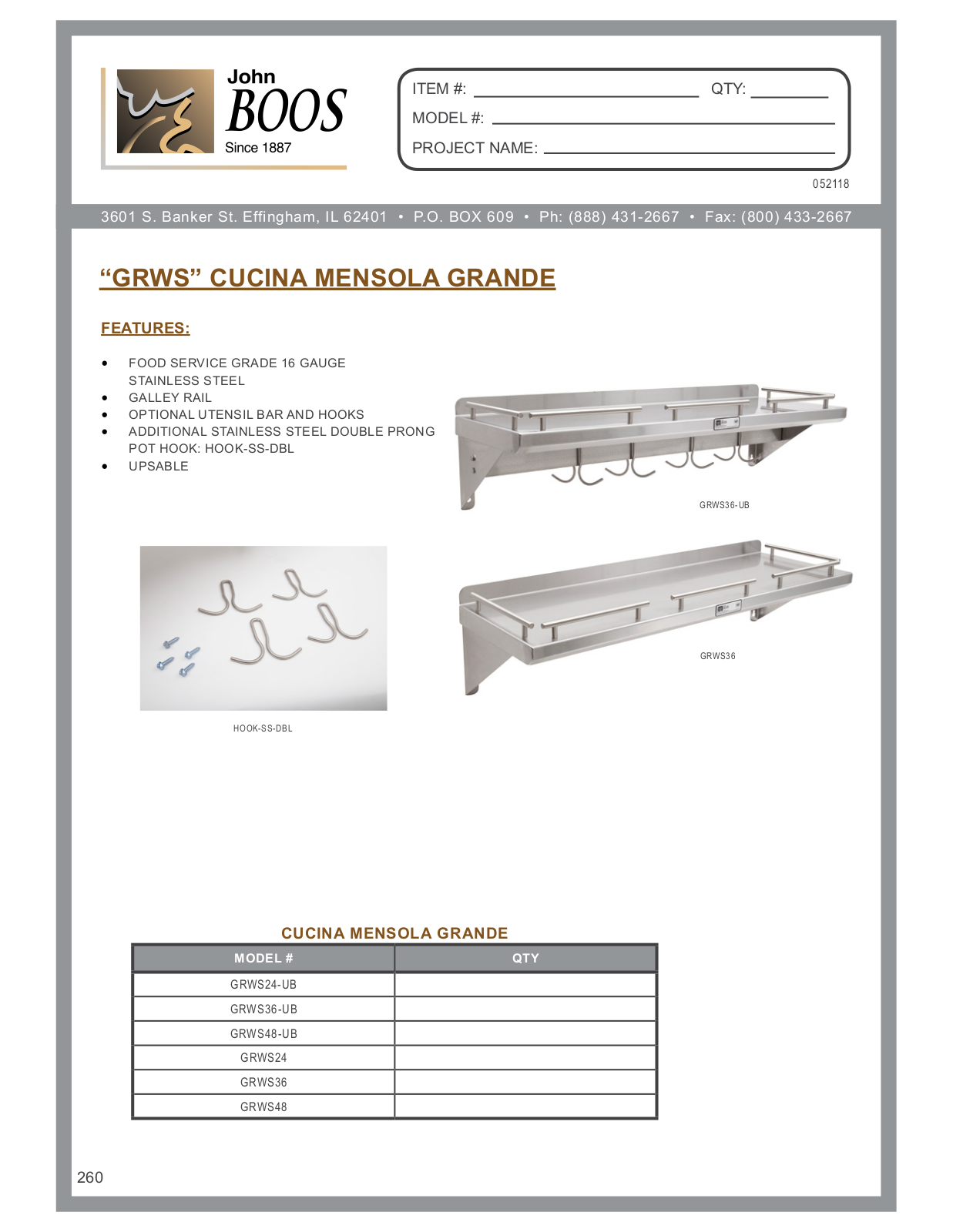 John Boos JB1412 Specifications - ManualMachine.com