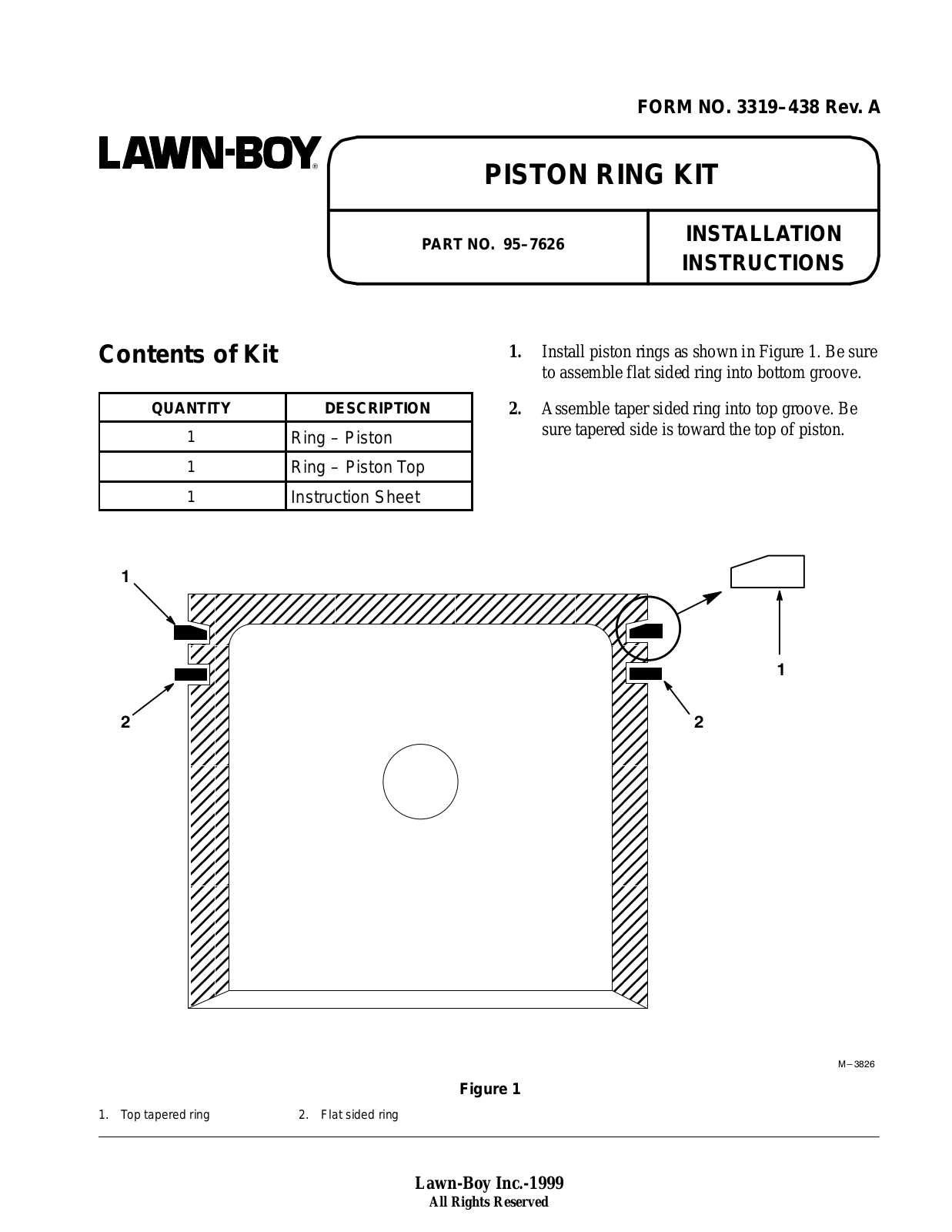 Toro 95-7626 Installation Instructions