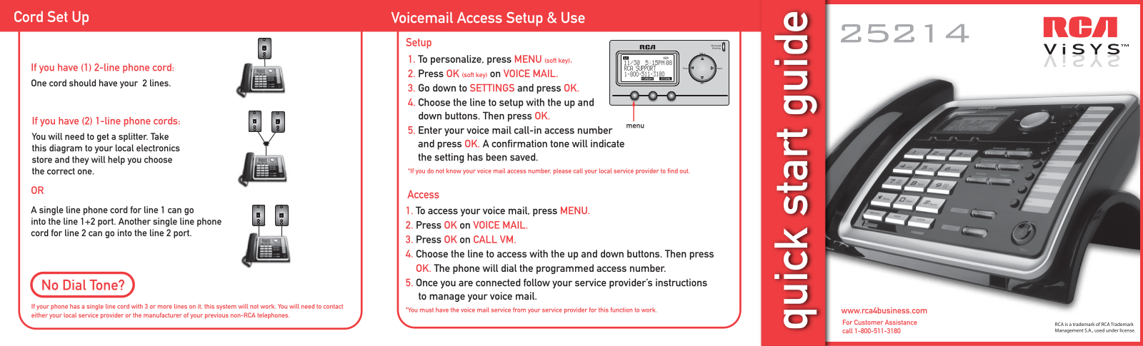 RCA 25214 Quick Start Guide