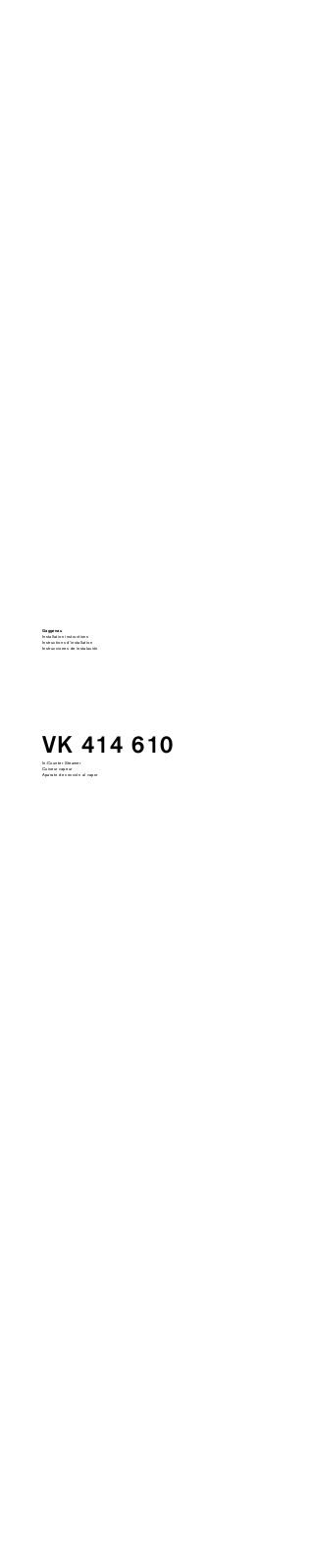 Gaggenau VK414610 Installation Guide