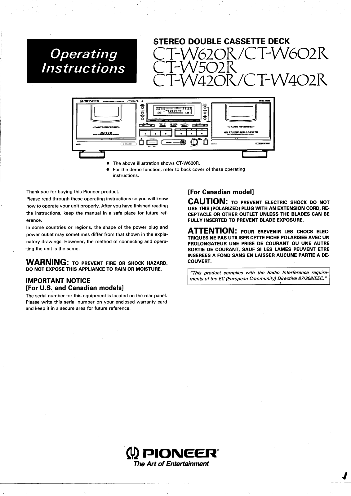 Pioneer CTW-620-R Owners manual