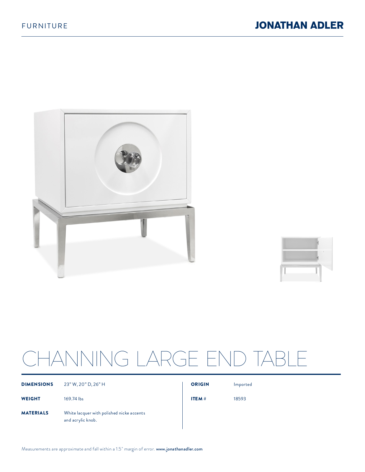 Jonathan Adler XJA1516 Specifications - ManualMachine.com