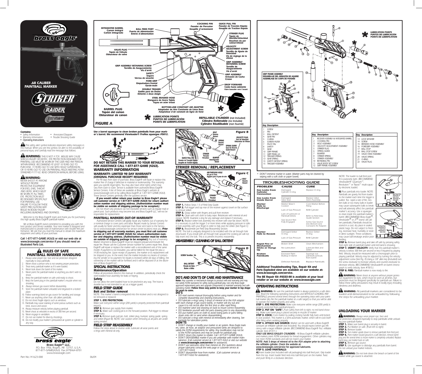 Brass Eagle Striker Raider User Manual