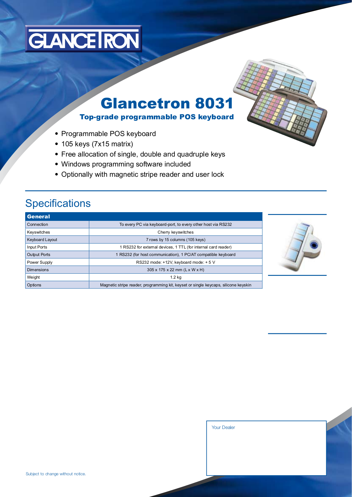 Glancetron 8031 Specifications - ManualMachine.com