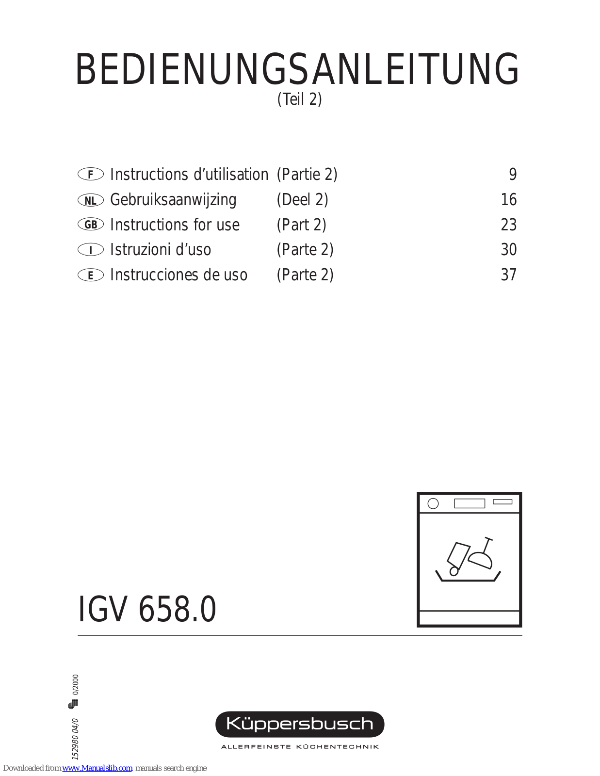 Küppersbusch IGV 658.0 Instructions For Use Manual