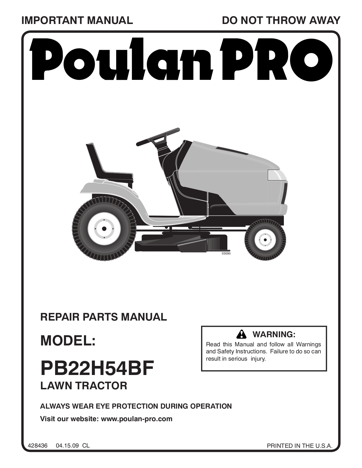 Poulan PB22H54BF User Manual