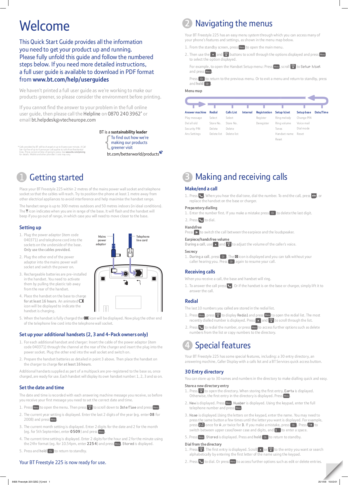 BT FREESTYLE 225 User Manual