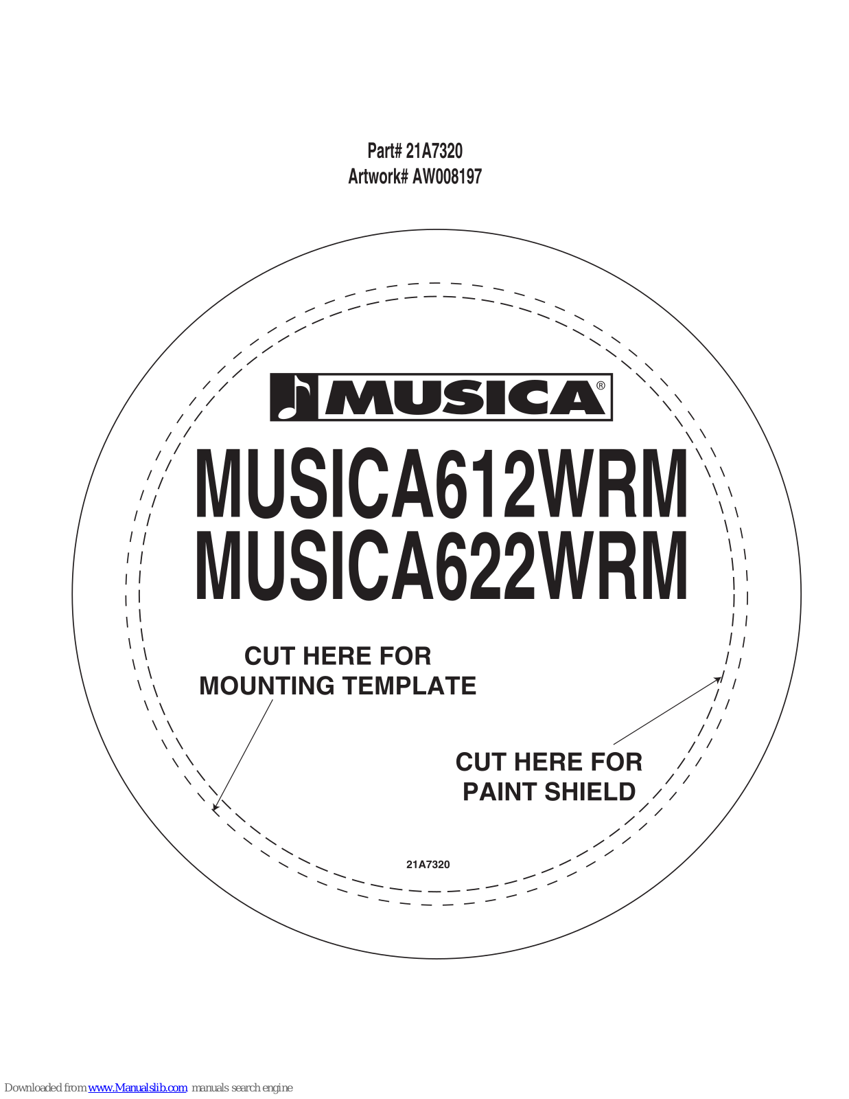 Musica M612WRM, MUSICA622WRM, MUSICA612WRM Mounting Template Manual