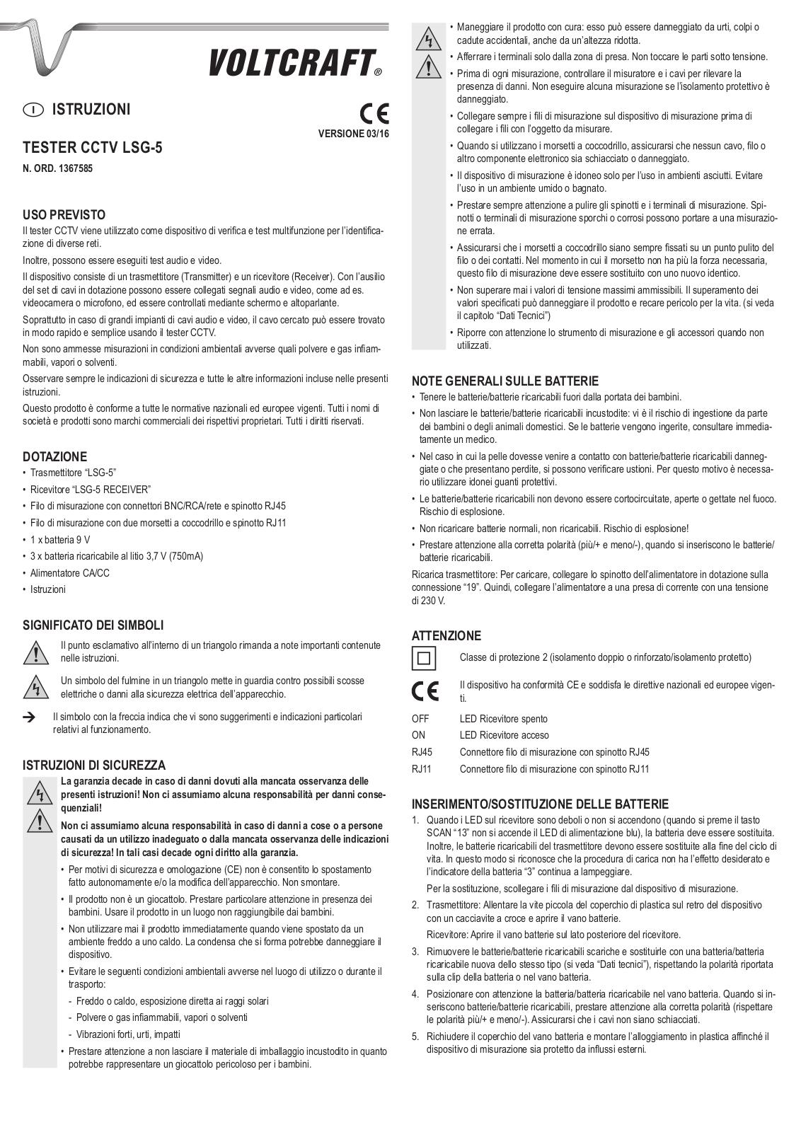 VOLTCRAFT LSG-5 Operation Manual