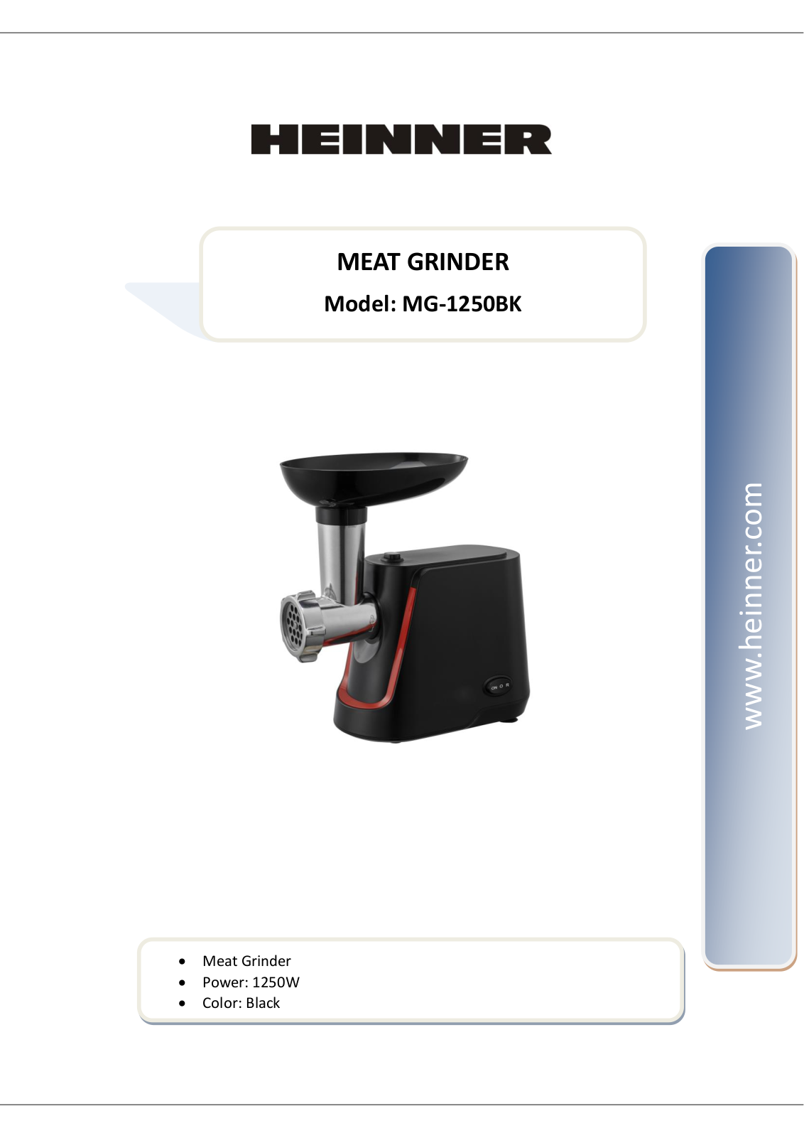 Heinner MG-1250BK User guide - ManualMachine.com