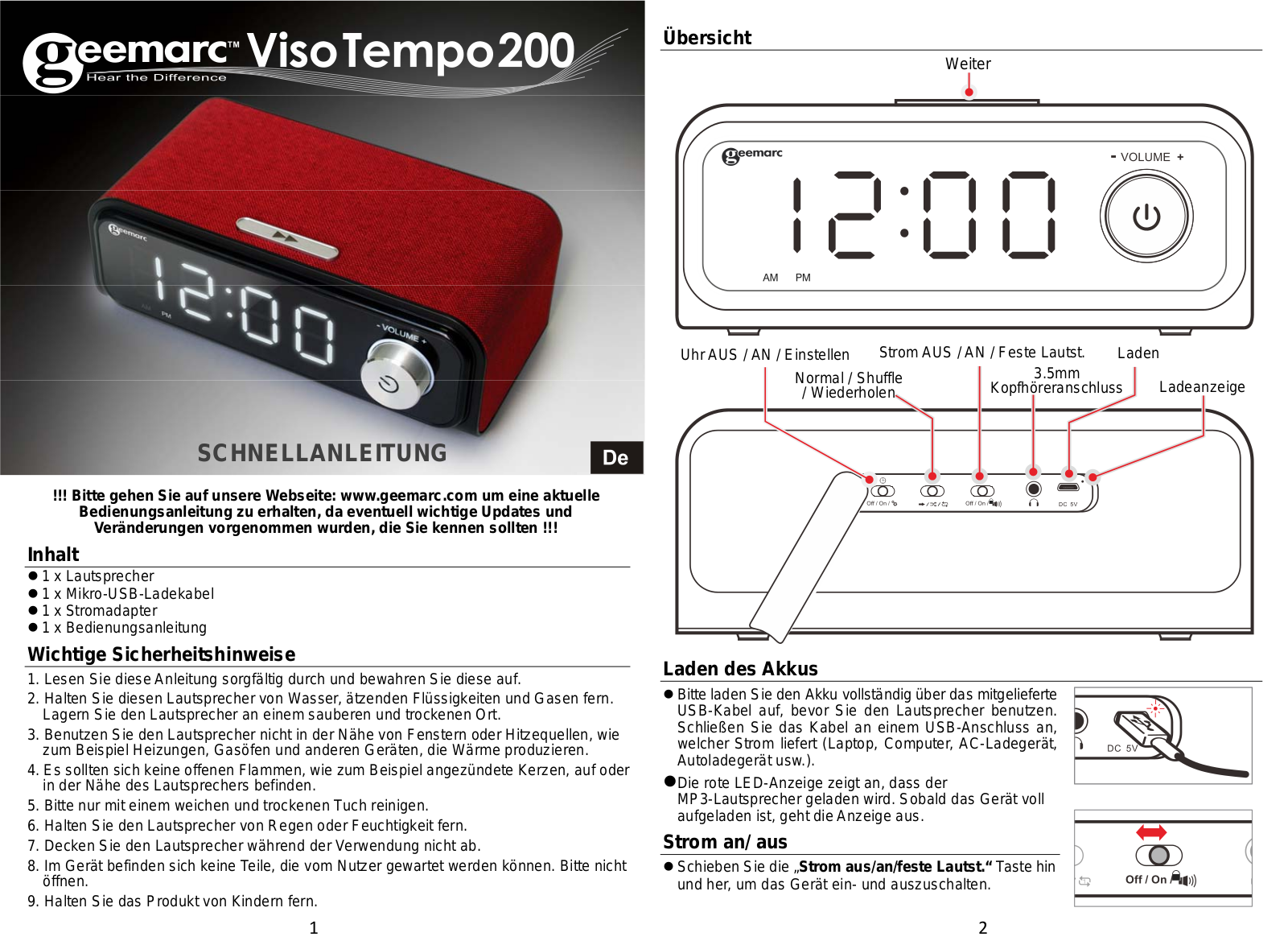 Geemarc VisoTempo200 User guide