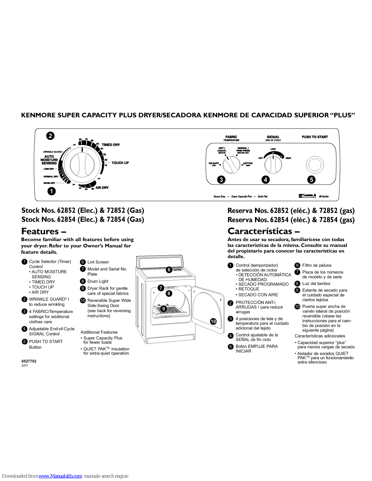 Kenmore 62852, 62584, 72582, 72584, 62854 User Manual - ManualMachine.com