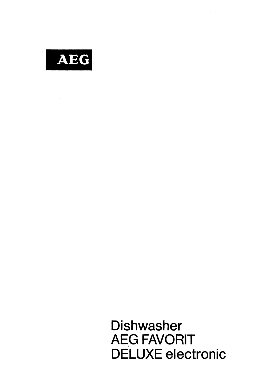 AEG Favorit Deluxe Elec User Manual