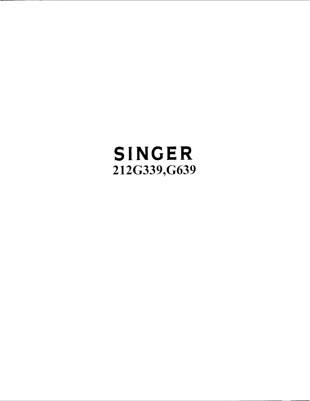 SINGER 212G339, 212G639 Parts List