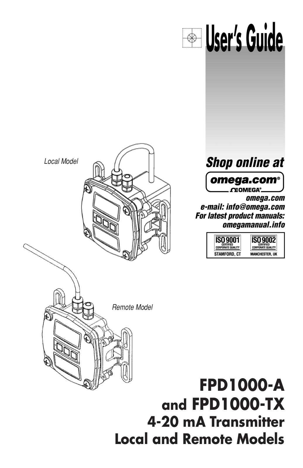 Omega Products FPD1000-A Installation  Manual