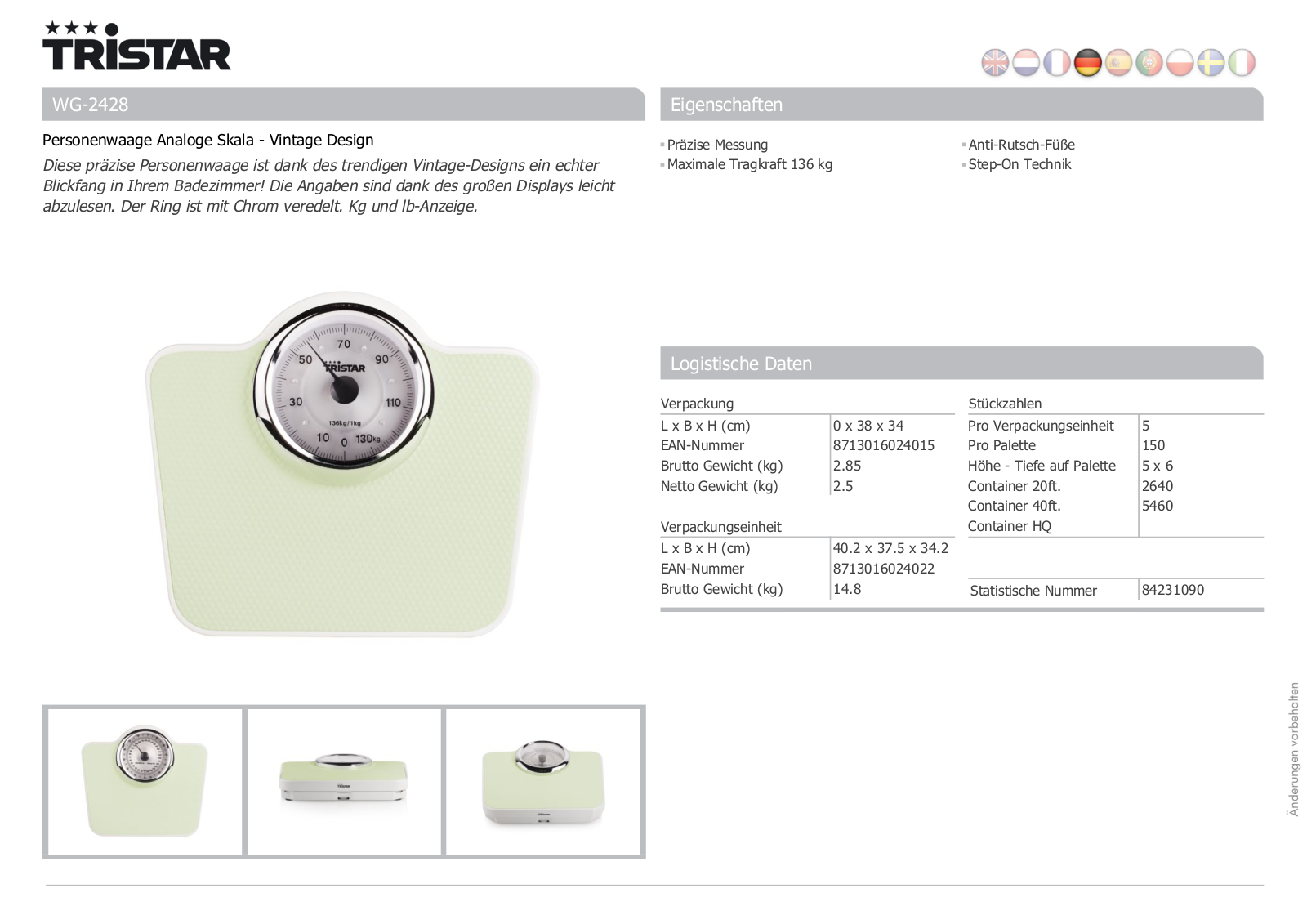 Tristar WG-2428 User Manual