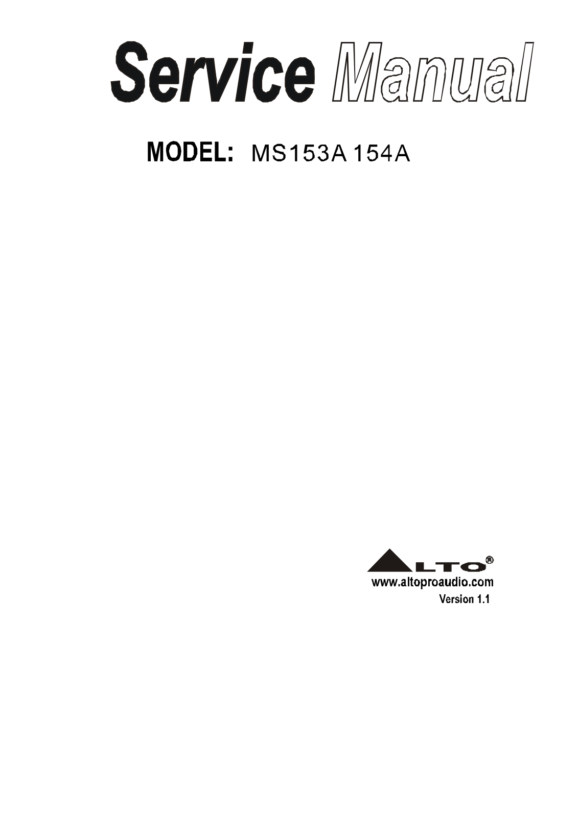 Alto MS153A, MS154A Schematic