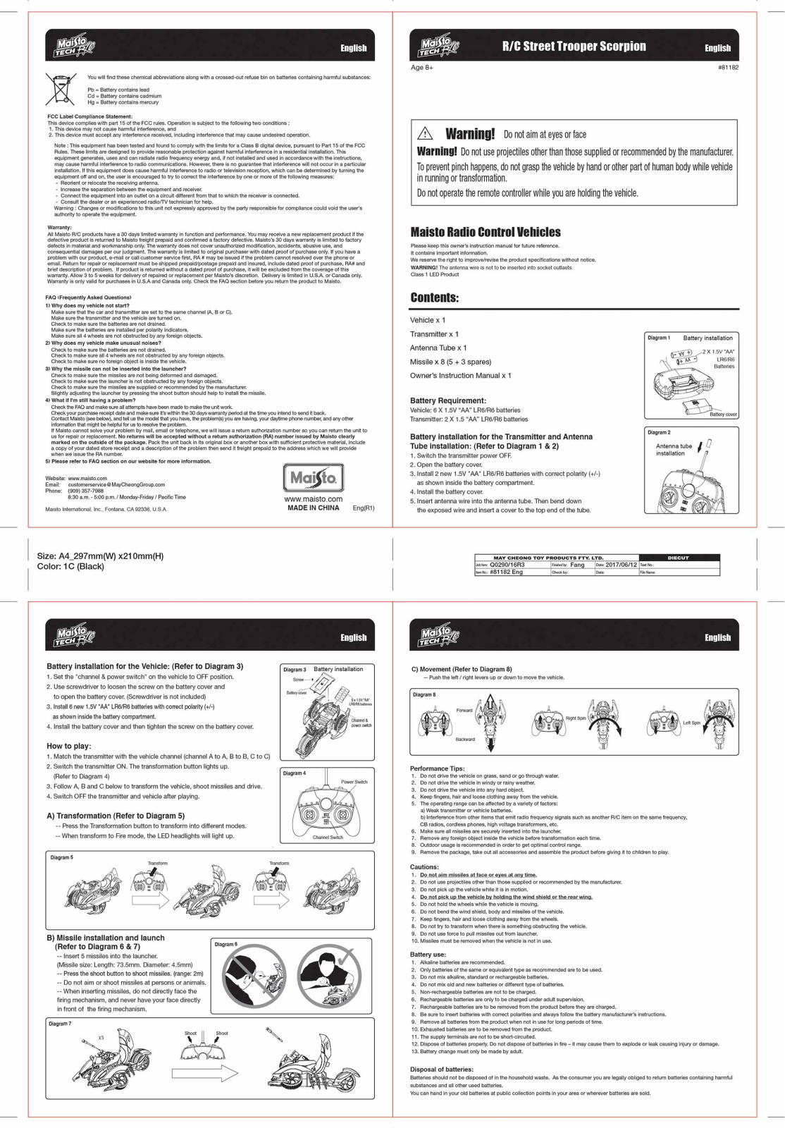 May Cheong Toy Fty 07188RC27A User Manual