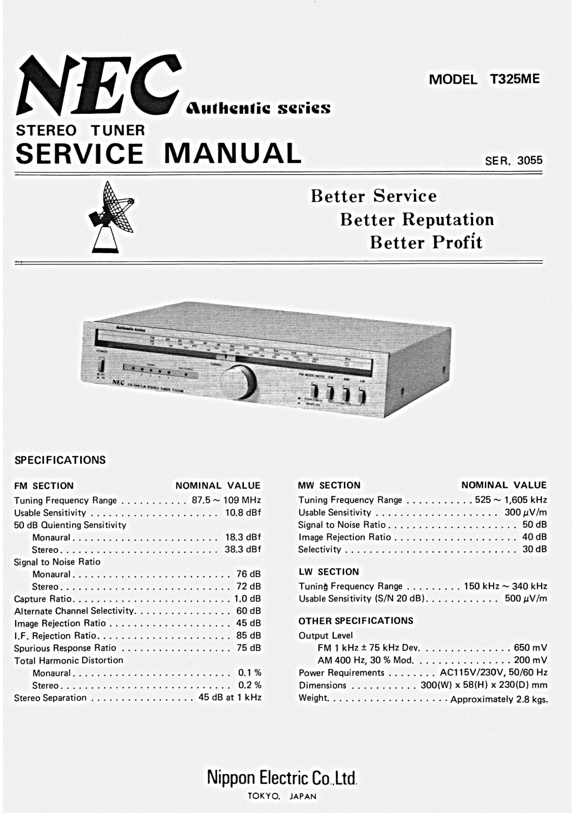 Nec T-325-ME Service Manual