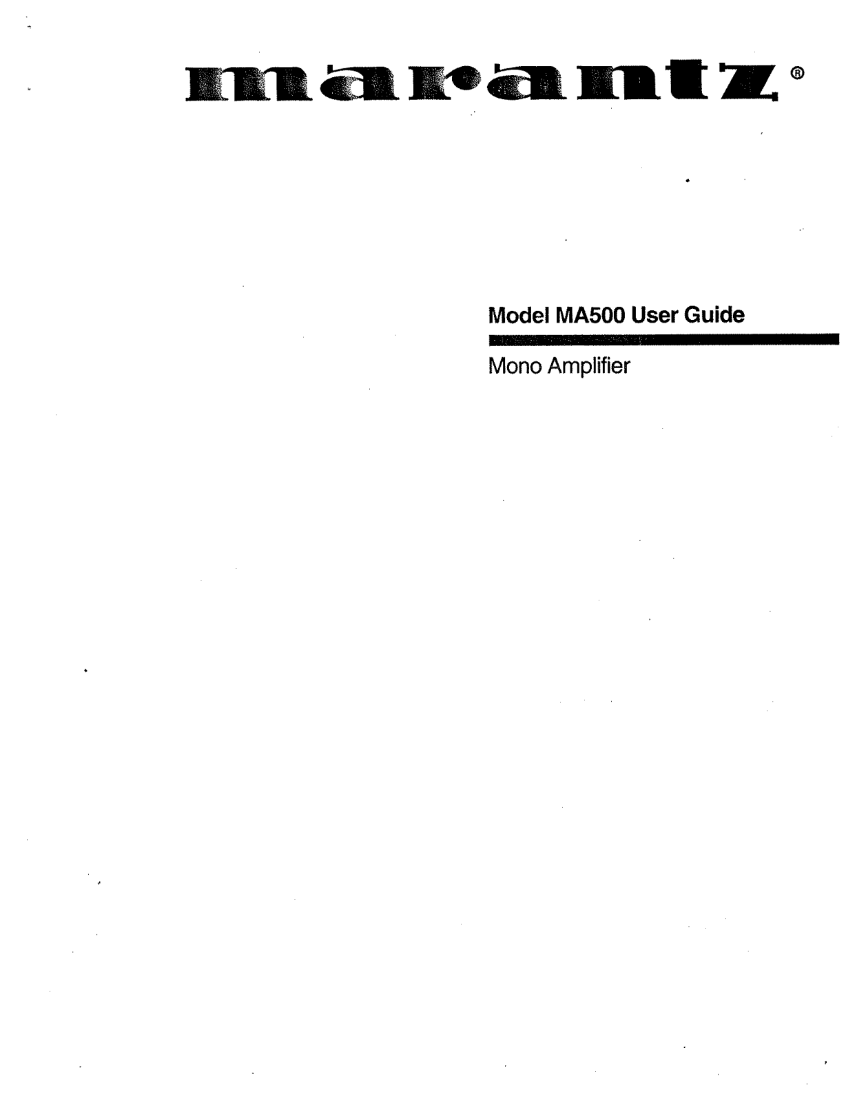 Marantz MA500 User Guide