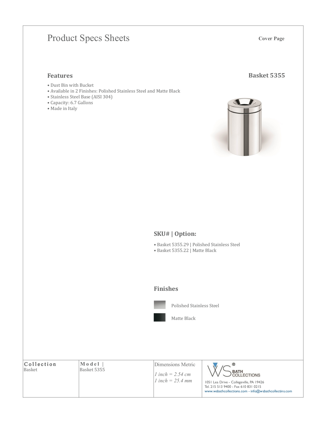 WS Bath Collections WSO3160 Specifications - ManualMachine.com