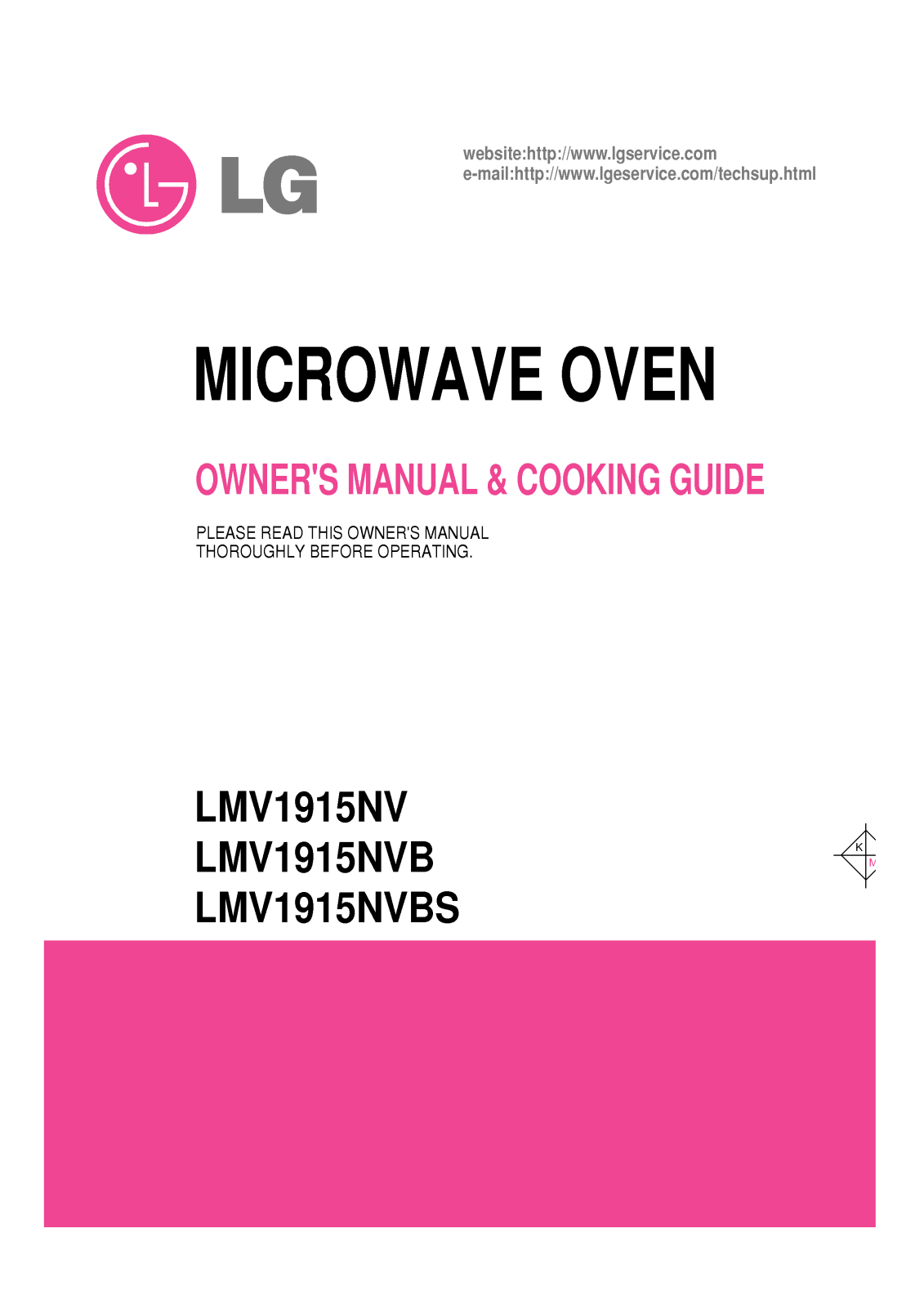 LG LMV1915NV, LMV1915NVBS User Manual