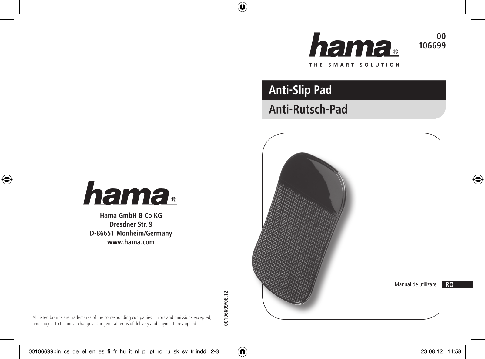 Hama Anti-Slip Pad User guide