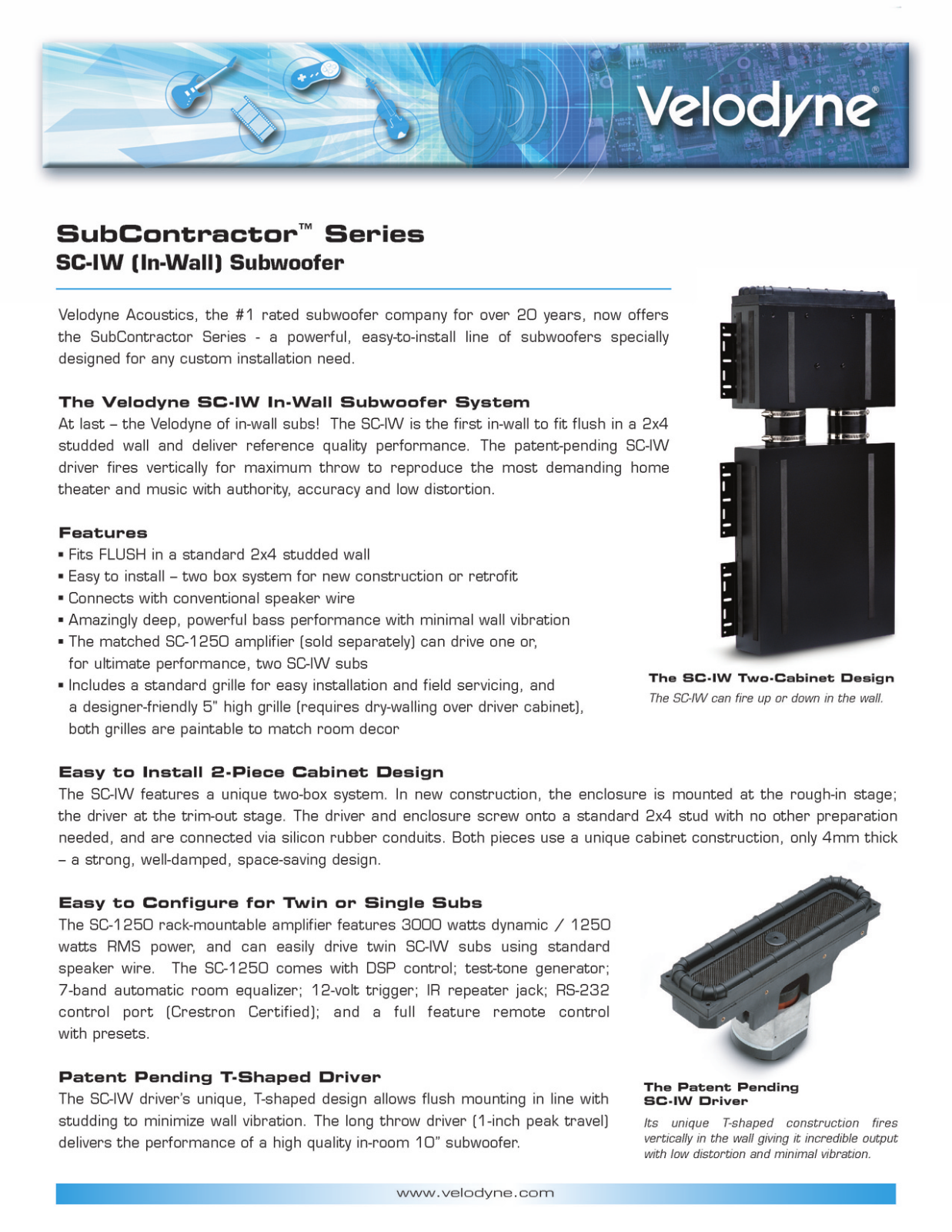 Velodyne Acoustics SCIW Brochure