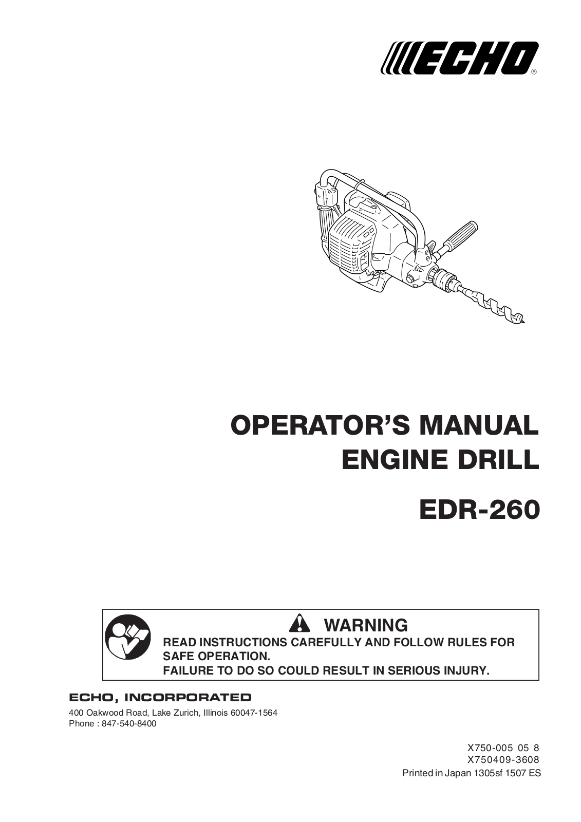 Echo X750409-3607 User Manual