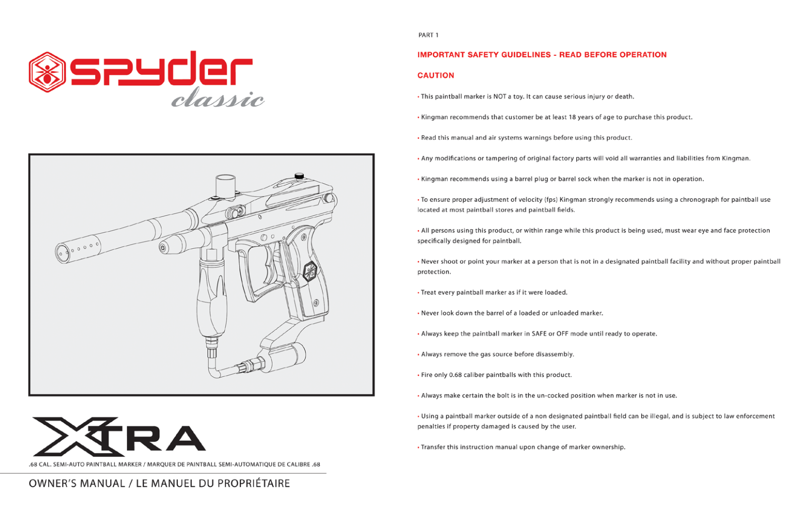 Spyder Xtra 07 User Manual