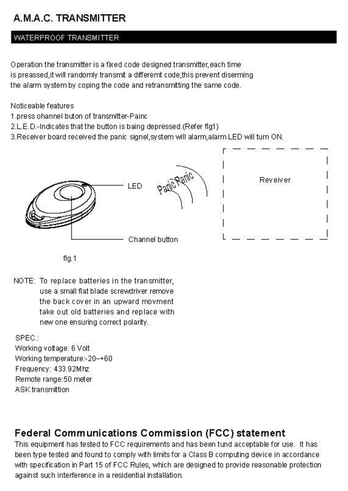 Street Smart Security AM433 Users Manual - ManualMachine.com