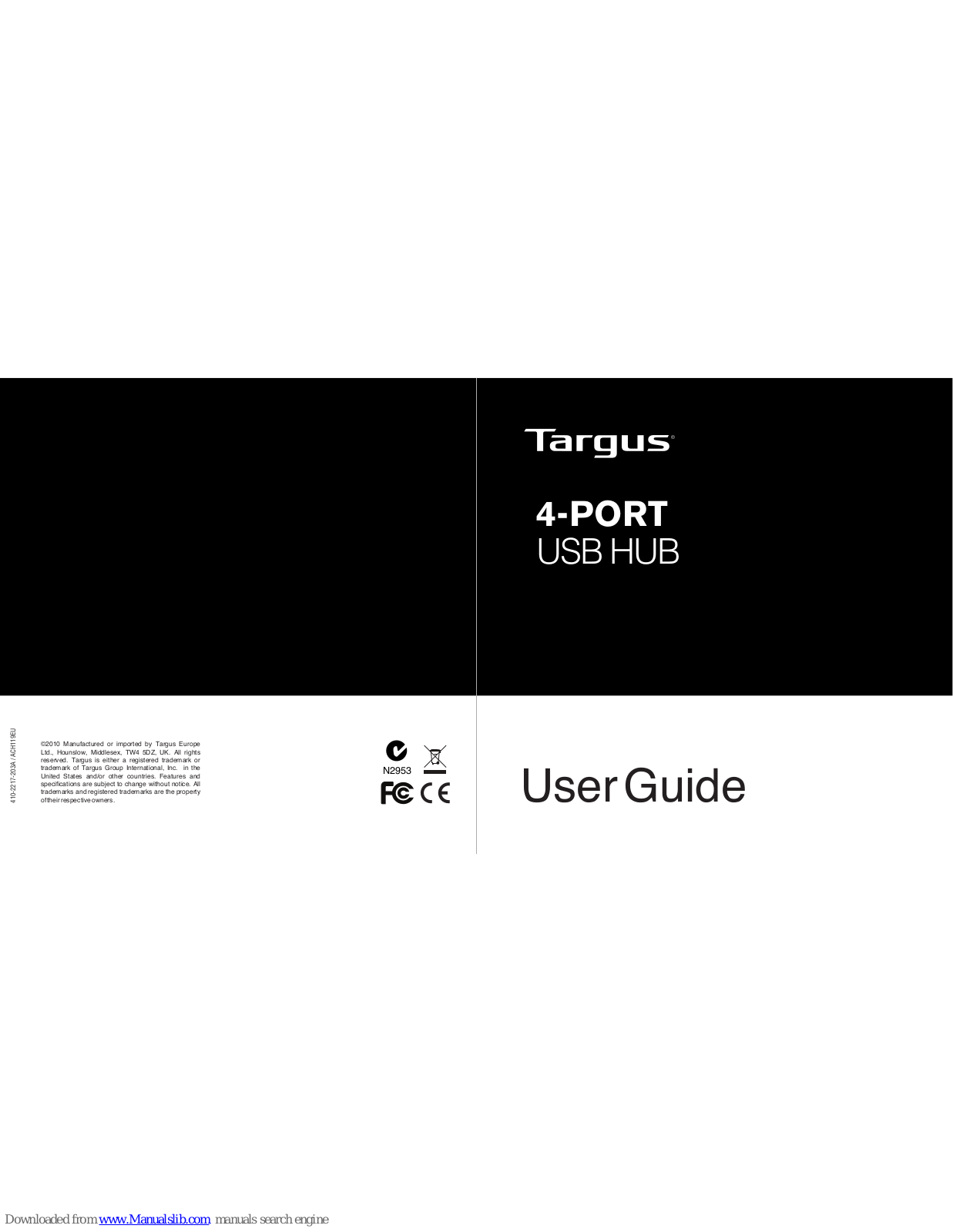 Targus ACH119EU 4 Port USB 2.0 User Manual