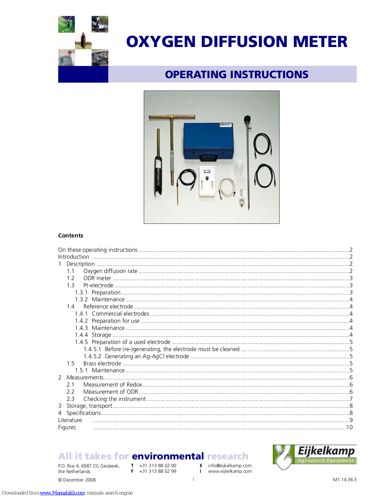 EIJKELKAMP 14.36 Operating Instructions Manual