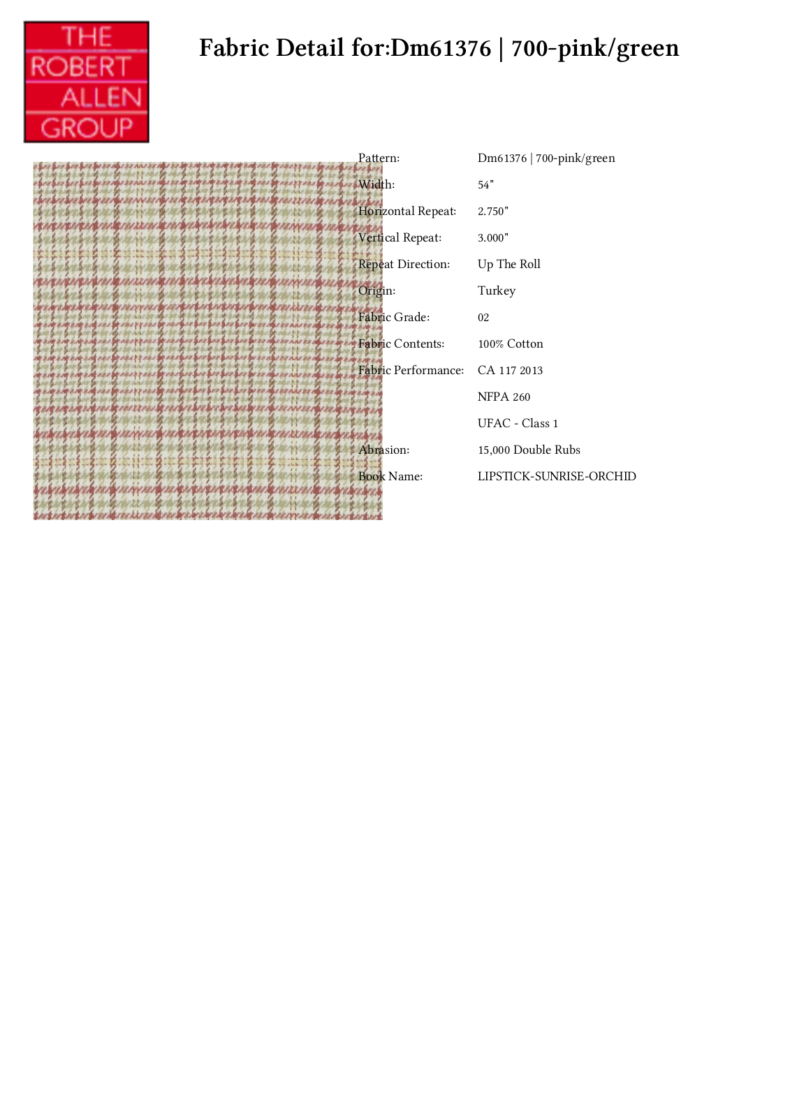 Duralee CRAL7039 Specifications - ManualMachine.com