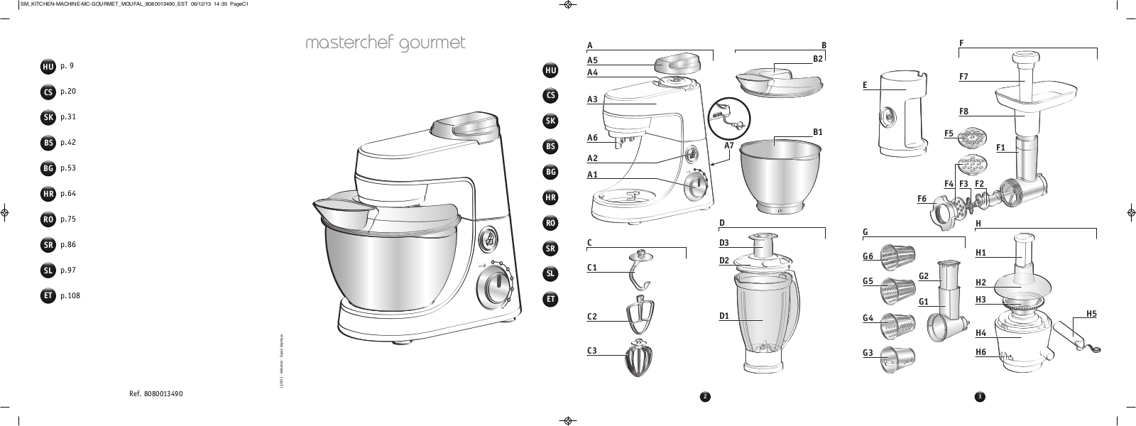 Tefal Masterchef QB404138, Masterchef Gourmet QB407H38 User Manual