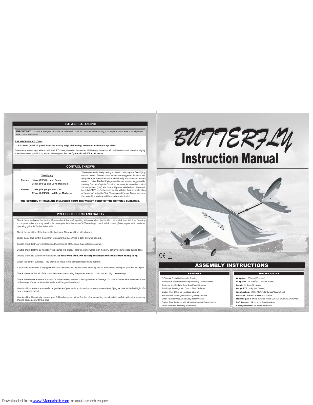 Sierra Butterfly Instruction Manual