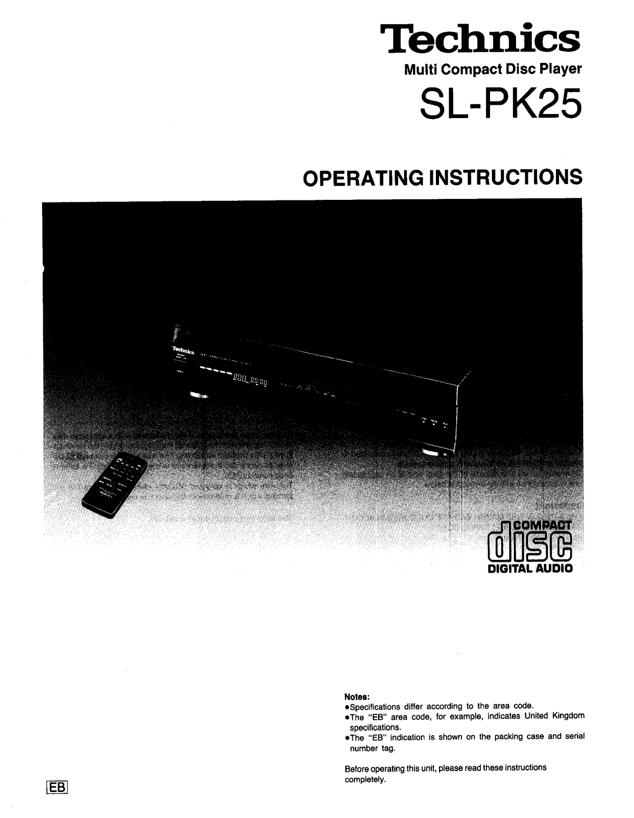 Panasonic SL-PK25 User Manual