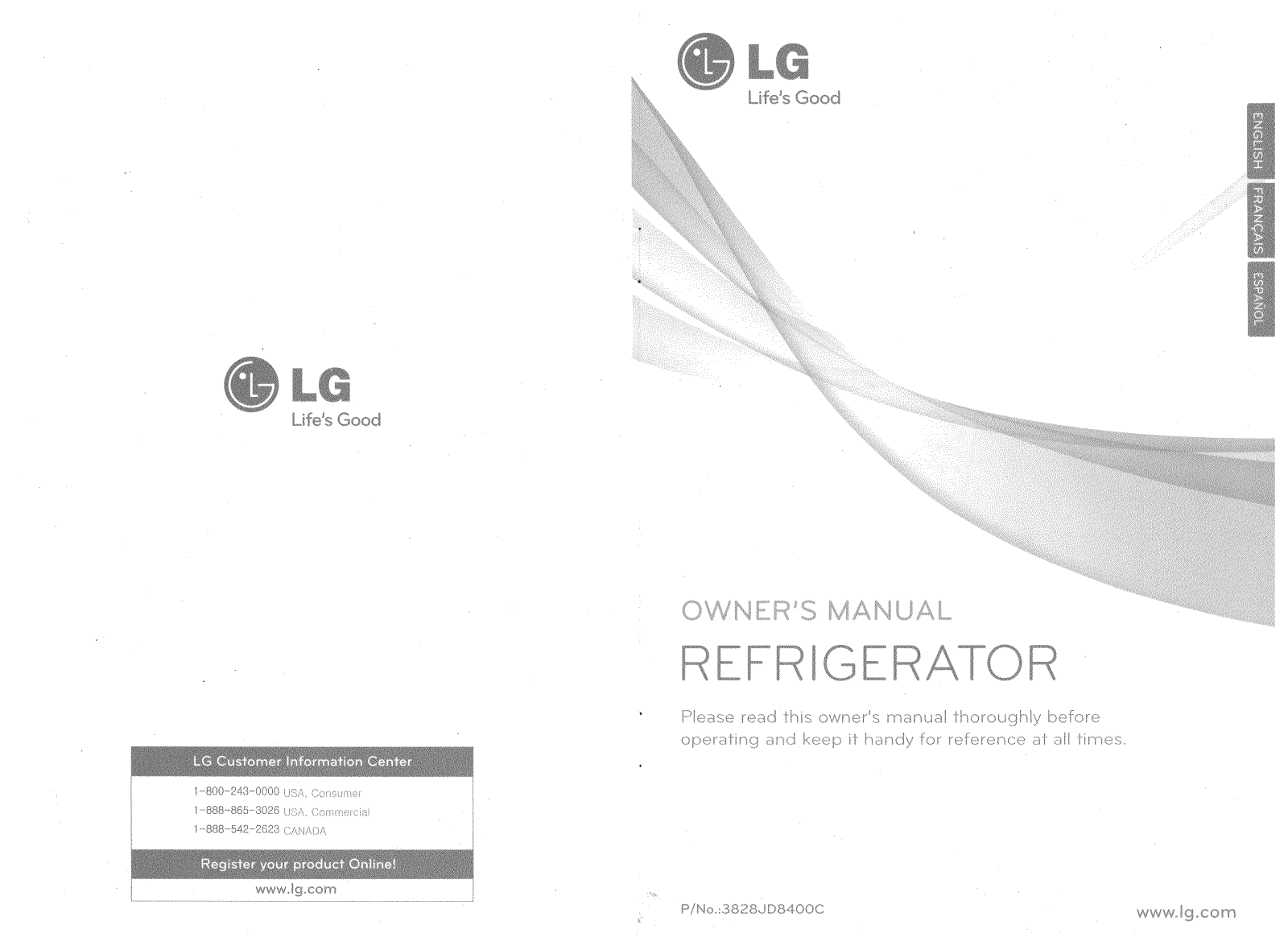 LG 3828JD8400C Owner's Manual