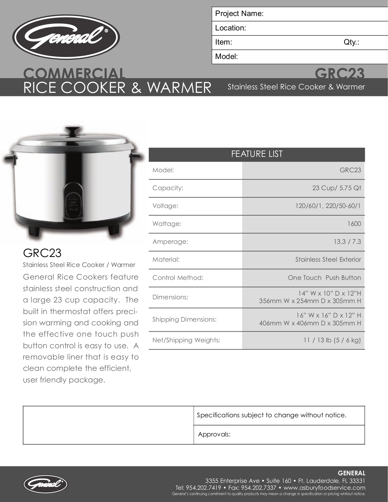 General GRC 23 Specifications