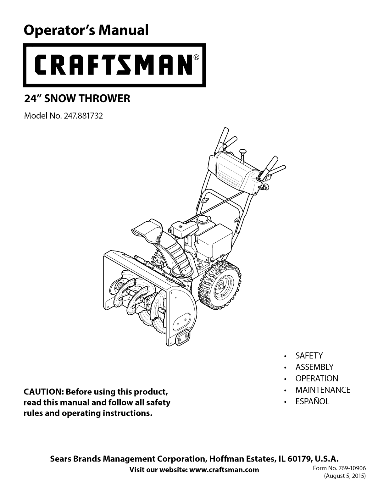 Craftsman 247881732 Owner’s Manual