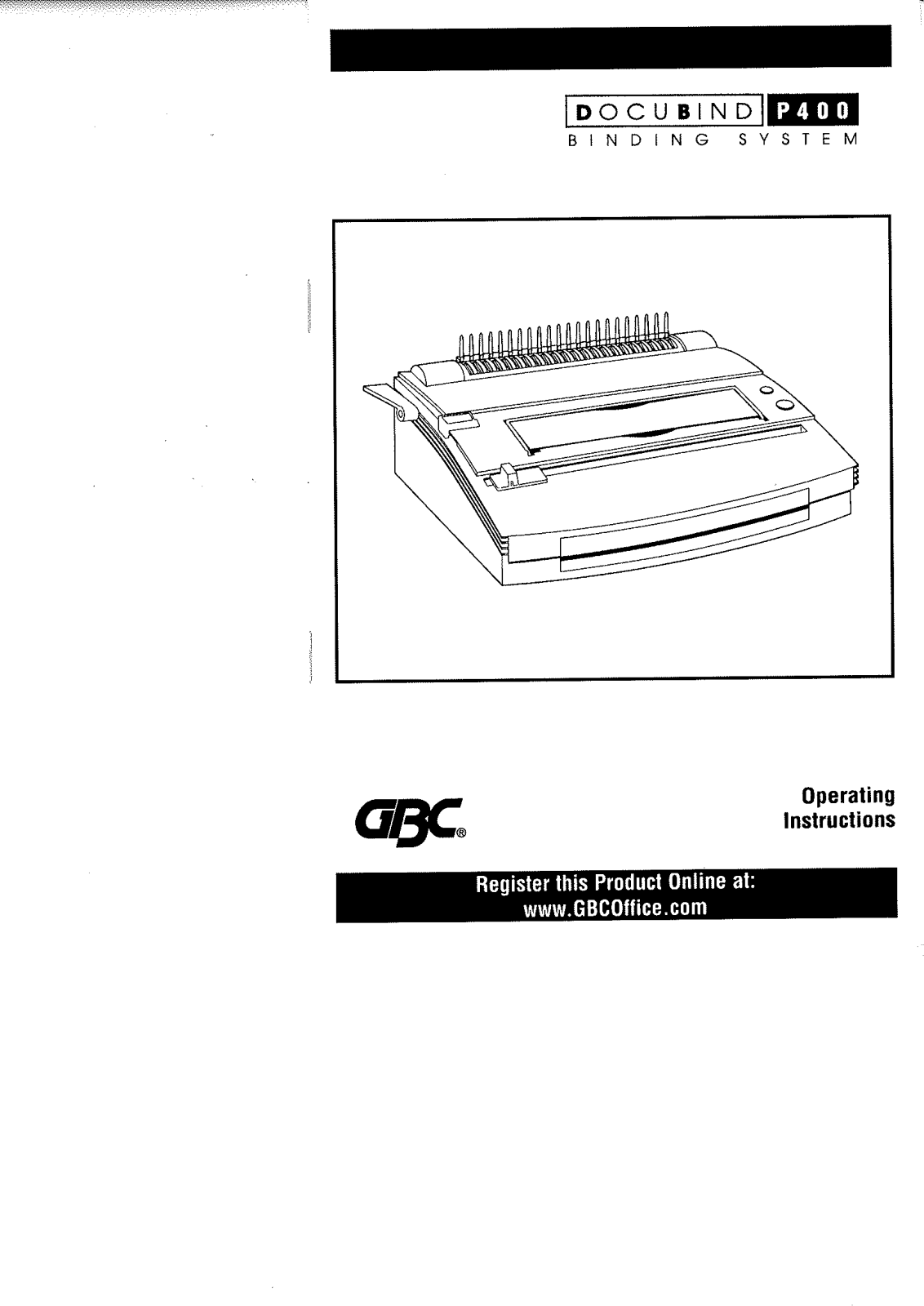 GBC DocuBind P400 Operating Manual