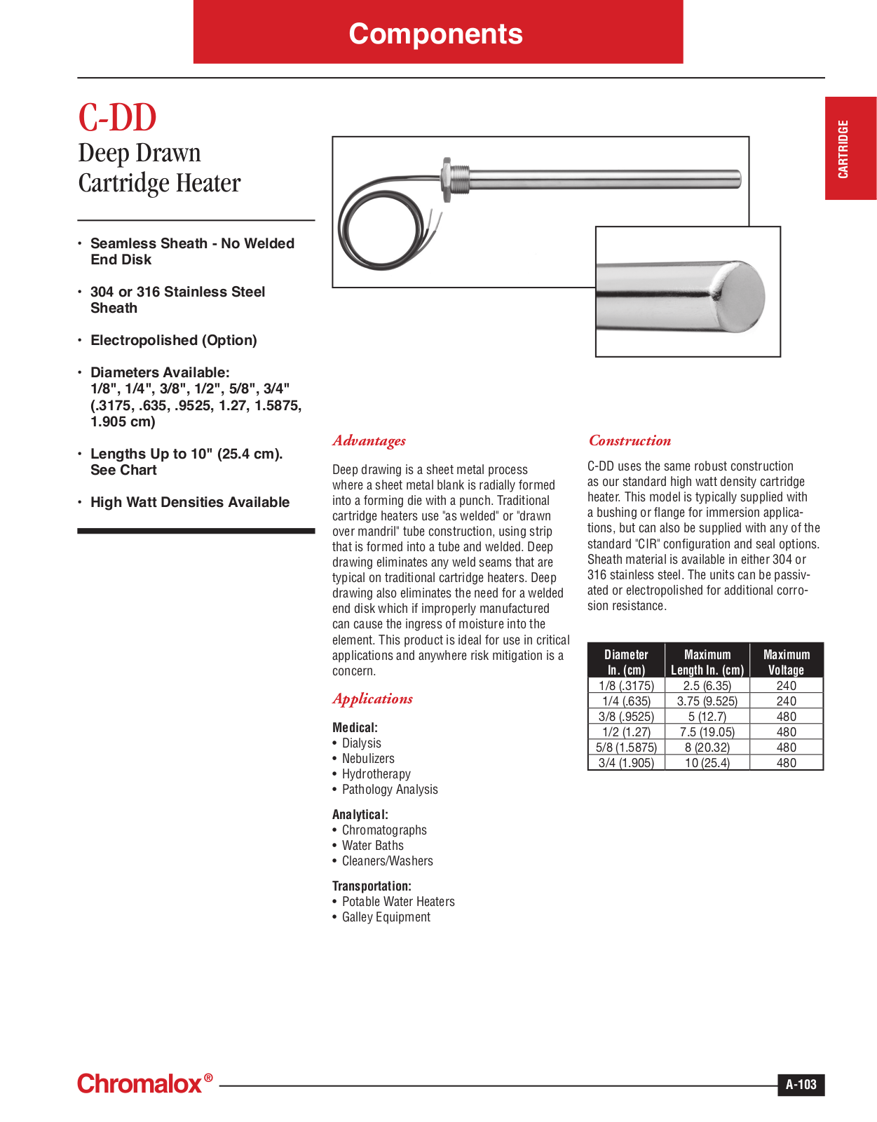 Chromalox C-DD Catalog Page