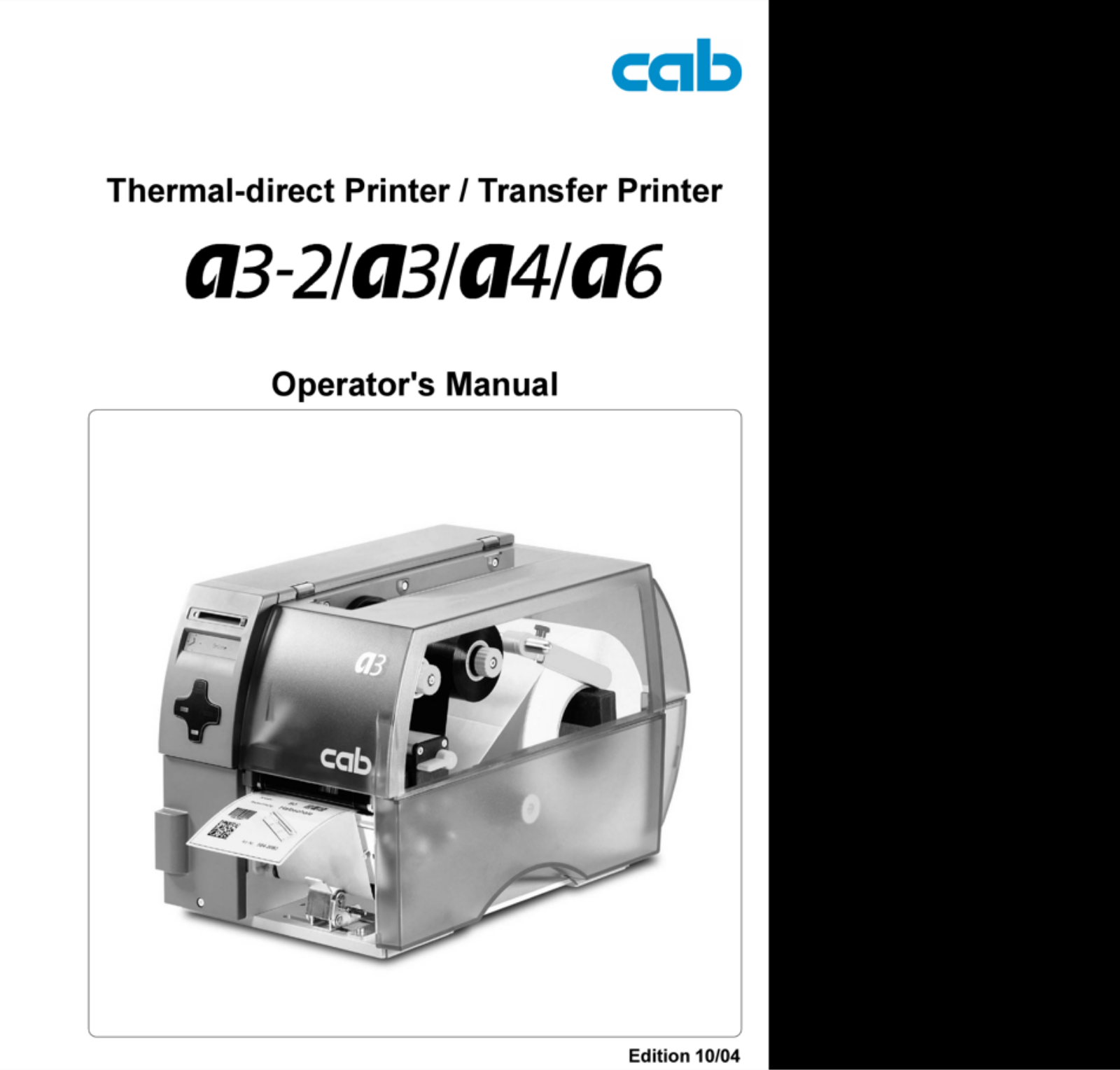 CAB A4 Operator's Manual